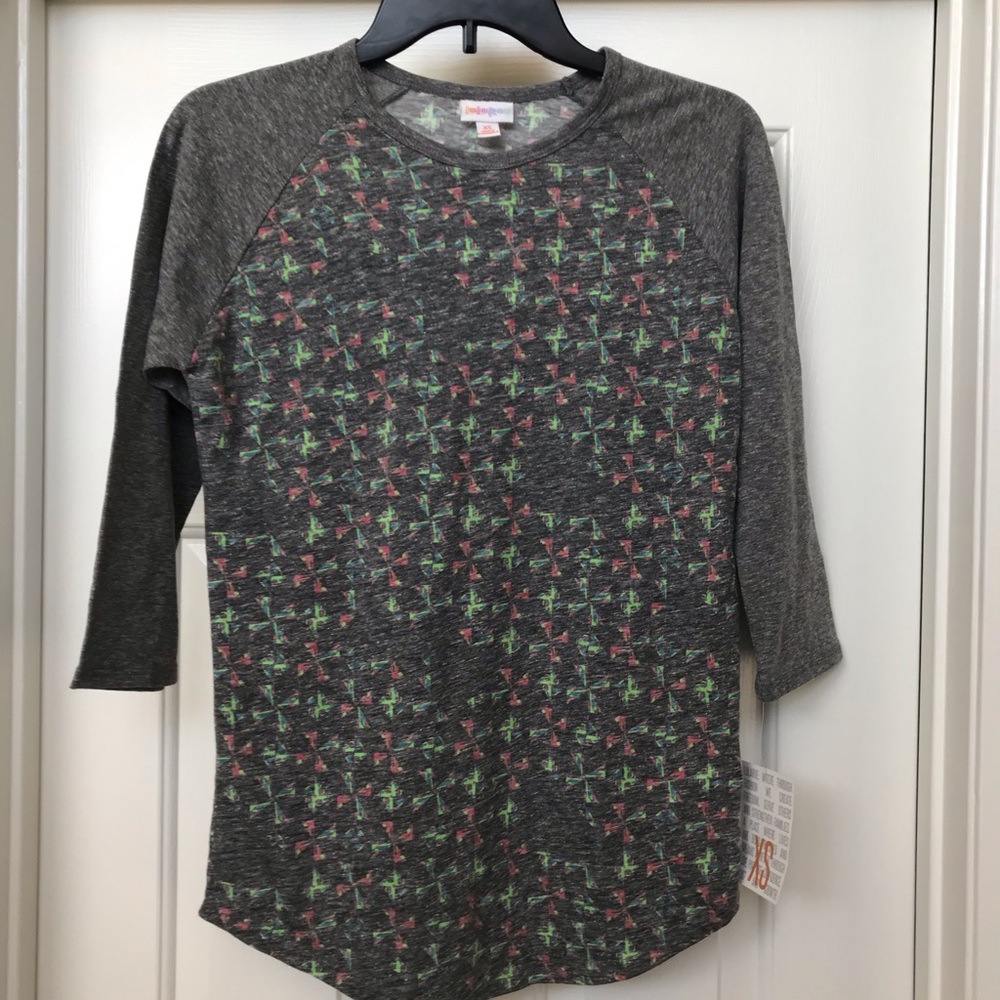 Lularoe Randy Heathered Pinwheel T Shirt XS